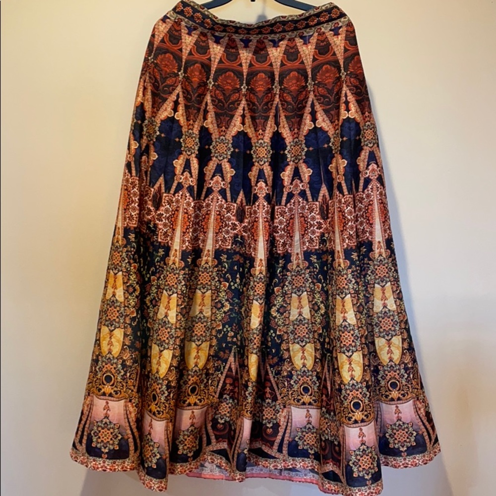 Royal looking digital print silk skirt